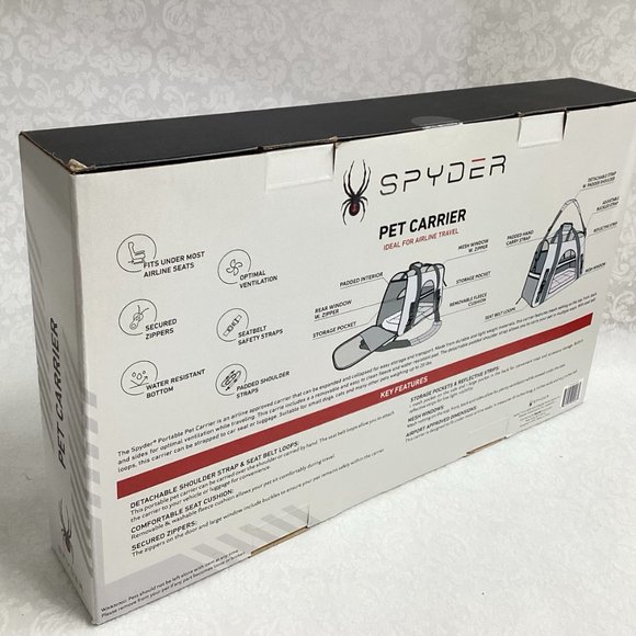 SPYDER Pet Carrier.  Small (20 lb.)  NIB,  Red - Picture 2 of 2